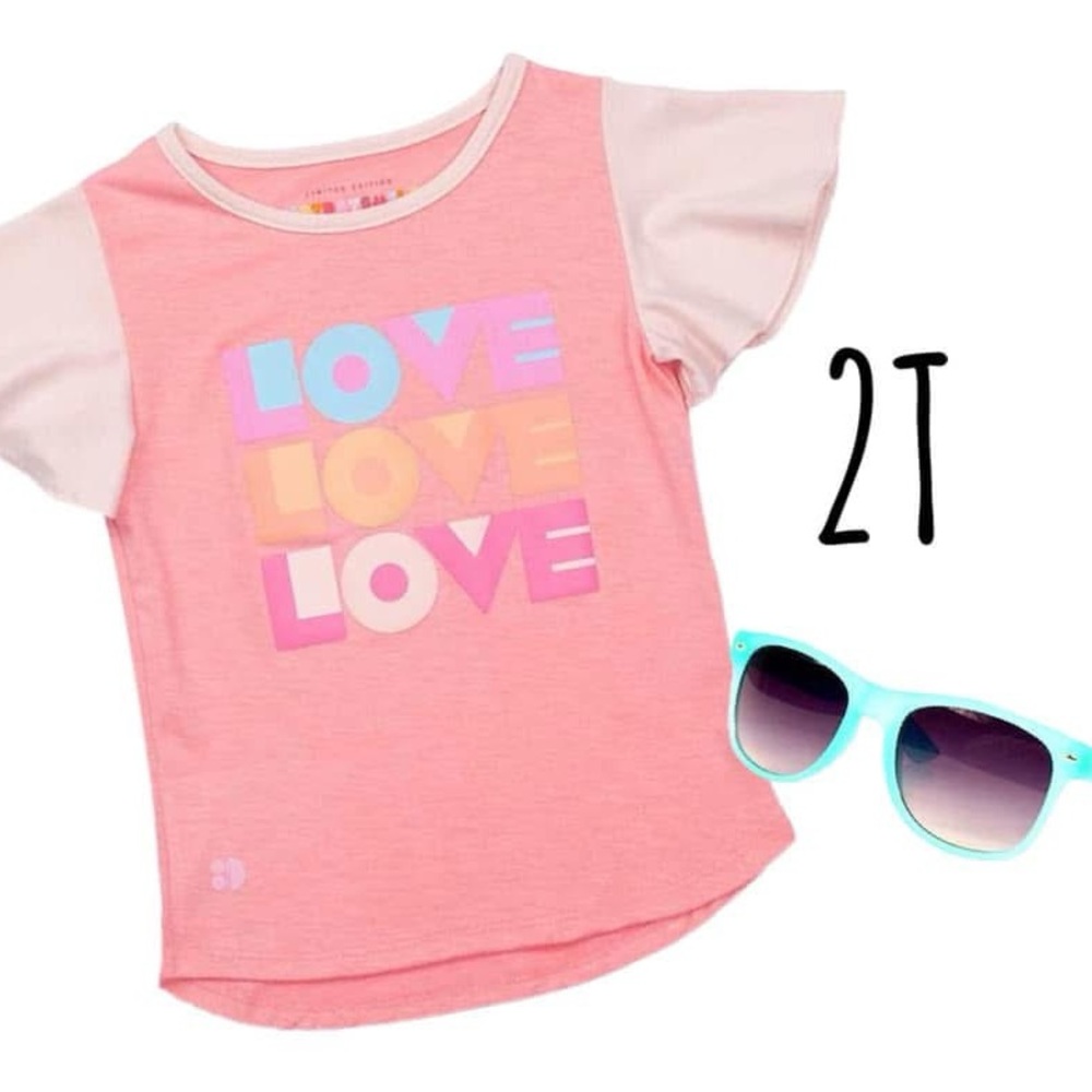 DotDotSmile Pink “Love” Graphic Kids T-Shirt